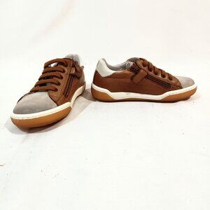 Naturino Sneakers Size 10.5 USA 27 EU Brown Grey Color New Zip & Lace Up Flats